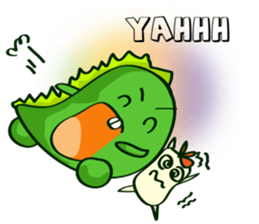 Funny Green Dino sticker #15741353