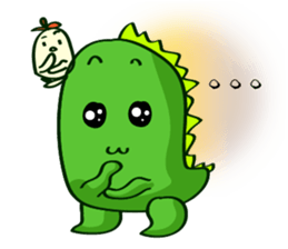 Funny Green Dino sticker #15741354
