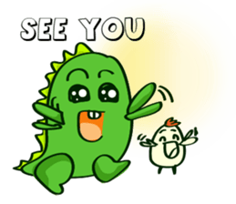Funny Green Dino sticker #15741355