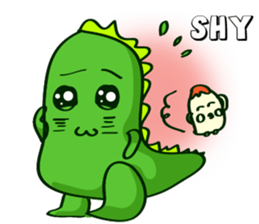 Funny Green Dino sticker #15741356