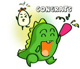 Funny Green Dino sticker #15741357