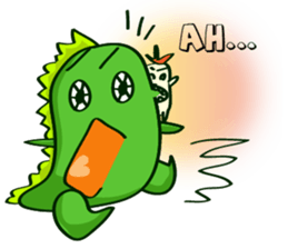 Funny Green Dino sticker #15741358