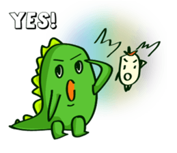 Funny Green Dino sticker #15741359