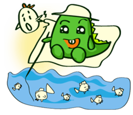 Funny Green Dino sticker #15741361