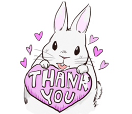 Adorable White Rabbit sticker #15742988
