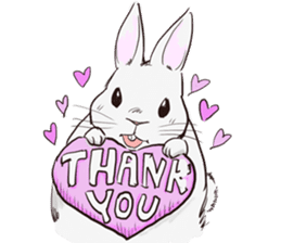 Adorable White Rabbit sticker #15742988