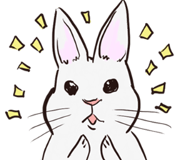 Adorable White Rabbit sticker #15743012
