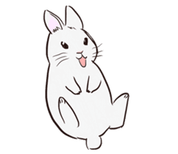 Adorable White Rabbit sticker #15743018
