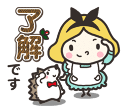 A lovely girl and a hedgehog 3 sticker #15743674