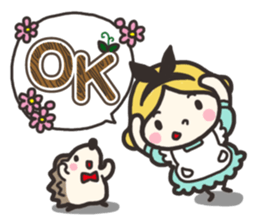 A lovely girl and a hedgehog 3 sticker #15743675