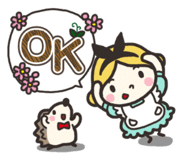 A lovely girl and a hedgehog 3 sticker #15743675