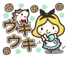 A lovely girl and a hedgehog 3 sticker #15743677