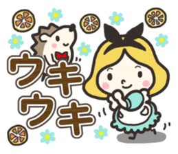 A lovely girl and a hedgehog 3 sticker #15743677