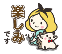 A lovely girl and a hedgehog 3 sticker #15743681