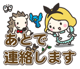 A lovely girl and a hedgehog 3 sticker #15743686