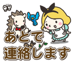 A lovely girl and a hedgehog 3 sticker #15743686