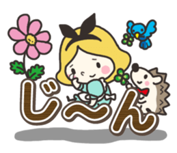 A lovely girl and a hedgehog 3 sticker #15743690