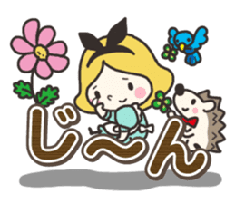 A lovely girl and a hedgehog 3 sticker #15743690