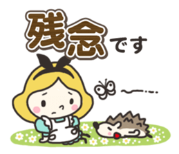 A lovely girl and a hedgehog 3 sticker #15743691