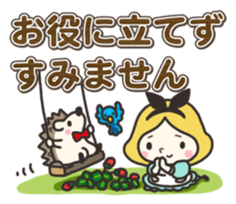 A lovely girl and a hedgehog 3 sticker #15743692