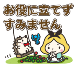 A lovely girl and a hedgehog 3 sticker #15743692