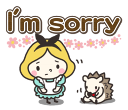 A lovely girl and a hedgehog 3 sticker #15743693