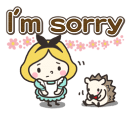 A lovely girl and a hedgehog 3 sticker #15743693