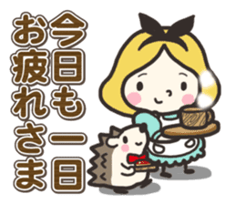 A lovely girl and a hedgehog 3 sticker #15743694