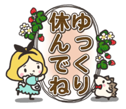 A lovely girl and a hedgehog 3 sticker #15743696