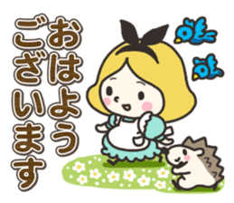 A lovely girl and a hedgehog 3 sticker #15743706