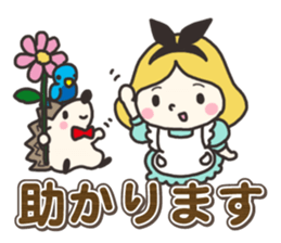 A lovely girl and a hedgehog 3 sticker #15743711