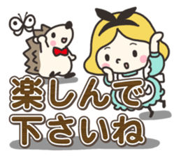 A lovely girl and a hedgehog 3 sticker #15743712