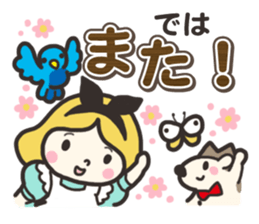 A lovely girl and a hedgehog 3 sticker #15743713