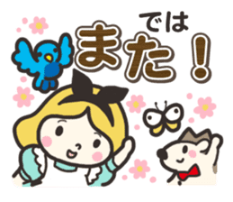 A lovely girl and a hedgehog 3 sticker #15743713