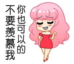 A Pink Hair Lady-Yoyo sticker #15744853