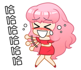 A Pink Hair Lady-Yoyo sticker #15744854