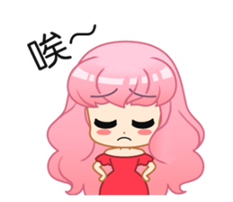 A Pink Hair Lady-Yoyo sticker #15744876