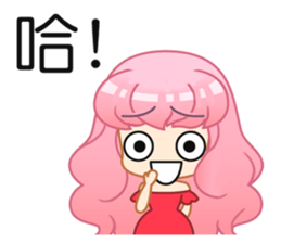 A Pink Hair Lady-Yoyo sticker #15744880