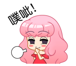 A Pink Hair Lady-Yoyo sticker #15744881