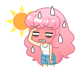 A Pink Hair Lady-Yoyo sticker #15744885