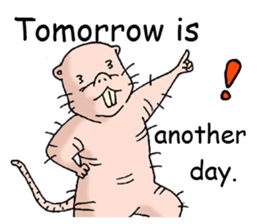 naked mole rat english02 sticker #15745731