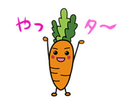 Japanese radish san and Carroto san. sticker #15746740
