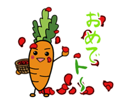 Japanese radish san and Carroto san. sticker #15746742