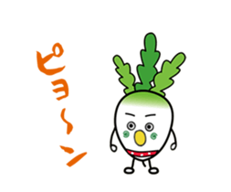 Japanese radish san and Carroto san. sticker #15746761