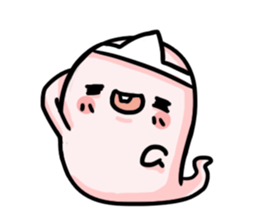 a bunny ghost sticker #15748935