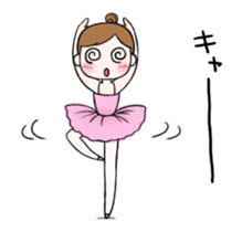 Cute dancing Ballerina "un deux trois" sticker #15752392