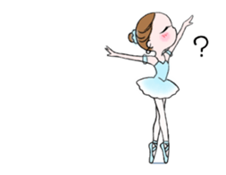 Cute dancing Ballerina "un deux trois" sticker #15752395