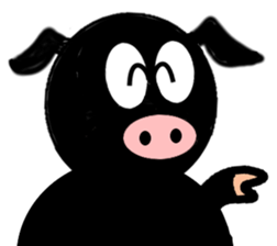 Black Pig "Boofy" sticker #15753199