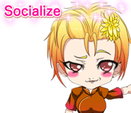 China dress celibate boy at the English sticker #15753761