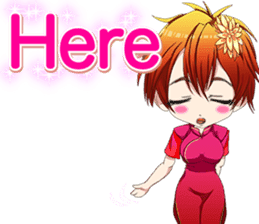 China dress celibate boy at the English sticker #15753762